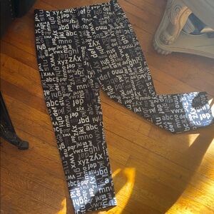 Joseph Ribkoff Black and White Alphabet Print Pants